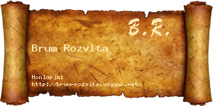 Brum Rozvita névjegykártya